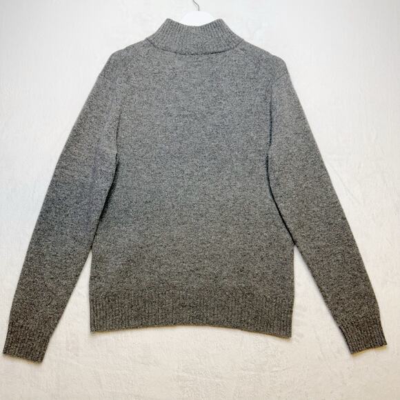 J CREW Lambs Wool Mock Neck Sweater Gray Quarter Zip Pullover Mens Sz M - Picture 4 of 7